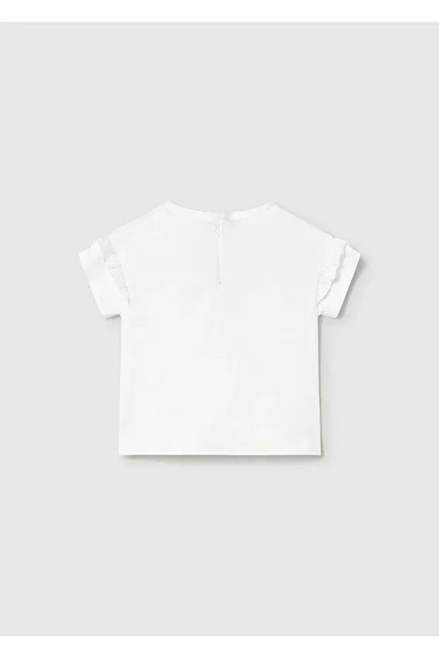 Детская футболка для девочек с принтом Graphic T-Shirt Mayoral, White — фото 2
