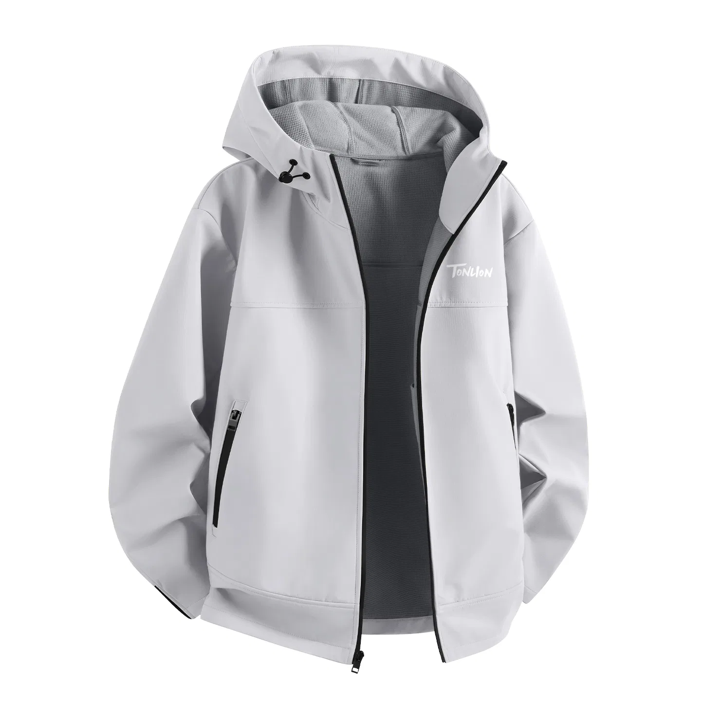 Детская куртка с капюшоном из софтшелла Tonlion, Light Grey