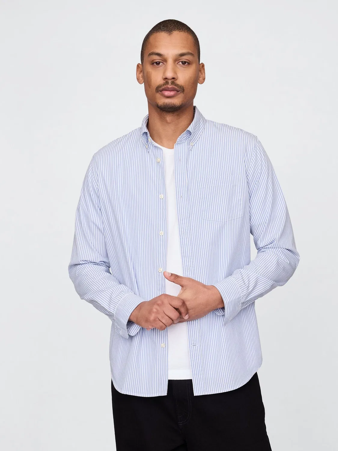 Рубашка классическая Gap Blue Stripe, синяя