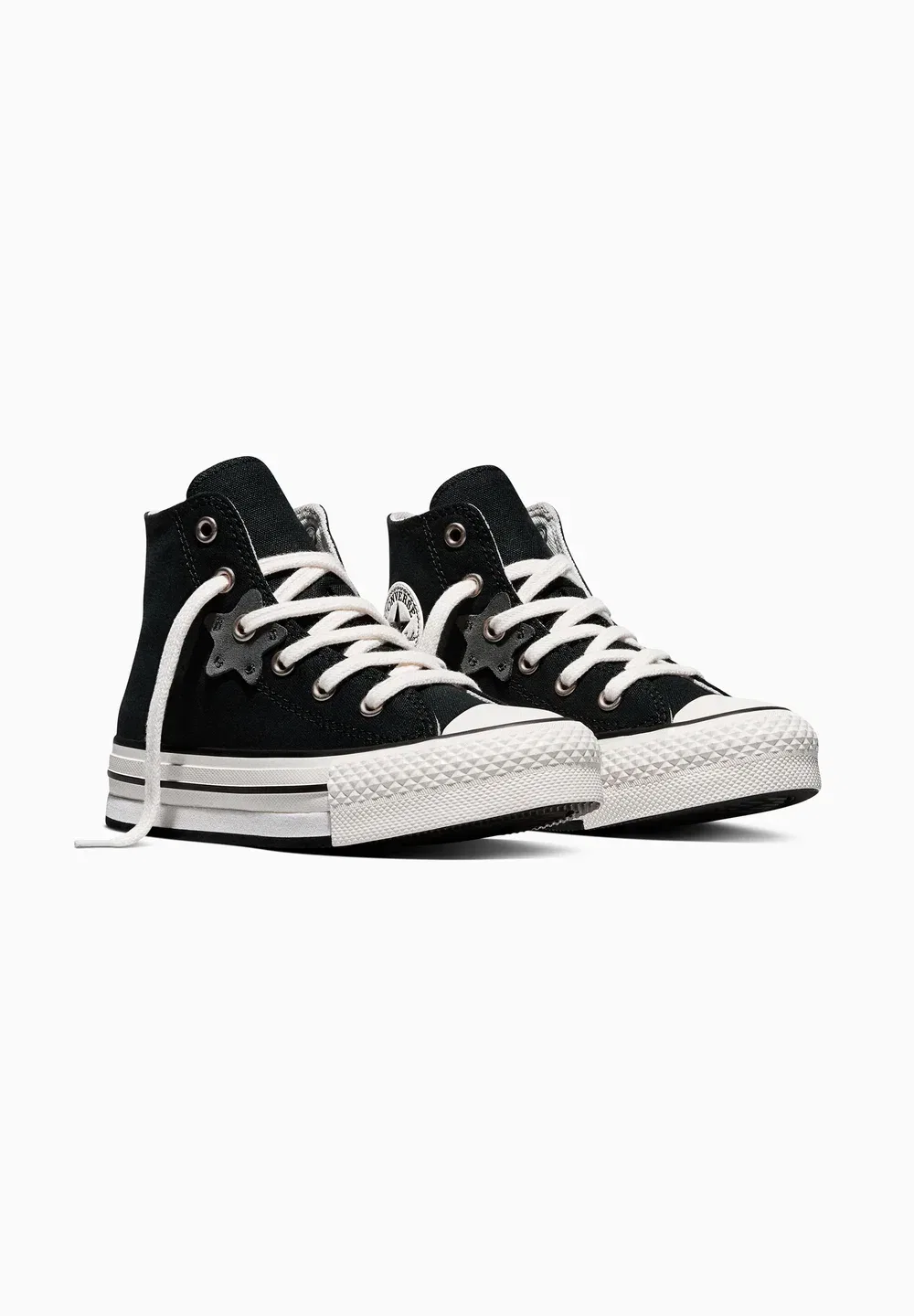 Унисекс - высокие кроссовки Converse, Black White Black — фото 2