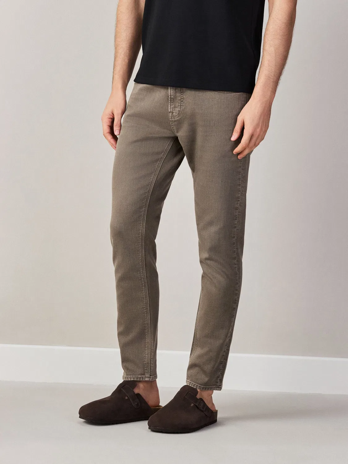 Джинсы узкого кроя Comfort Stretch, Brown Wash Next, коричневый