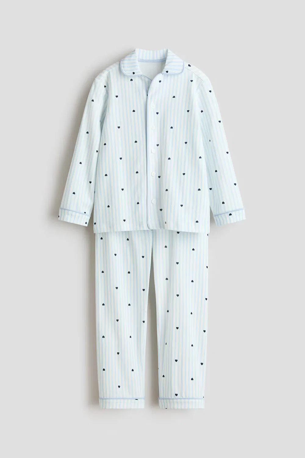 Пижама из трикотажа с узором H&M, Hellblau/Herzen