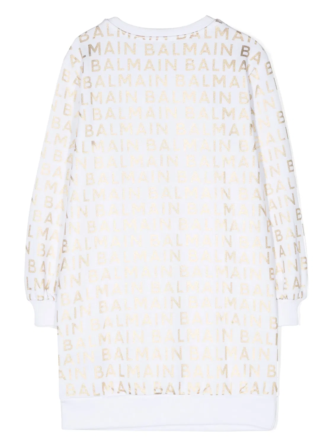 Balmain Белое платье‑свитшот с логотипом — фото 3