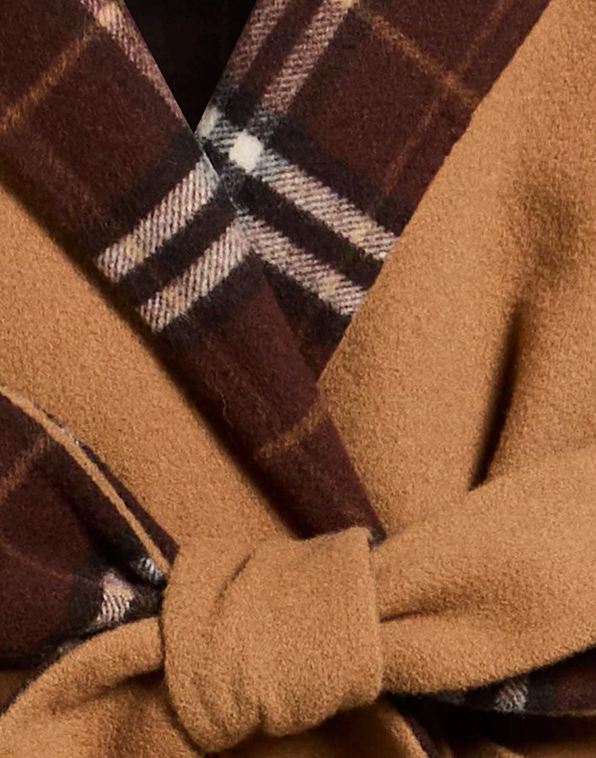 Женское двустороннее пальто с поясом и капюшоном Burberry, коричневый — фото 4