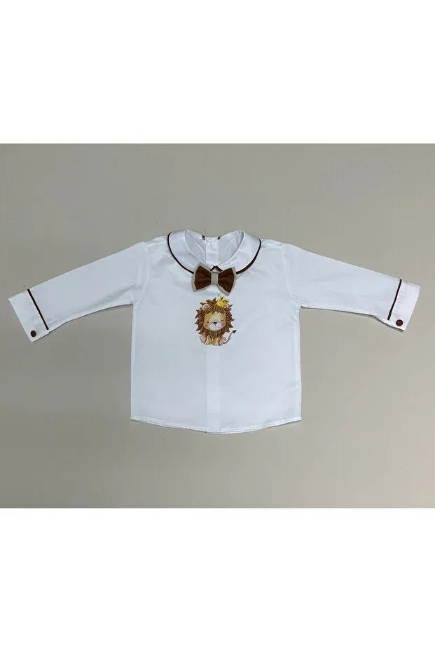 Детская рубашка для мальчиков с длинным рукавом Lion King Concept Annerüyası, Tan Coffee White
