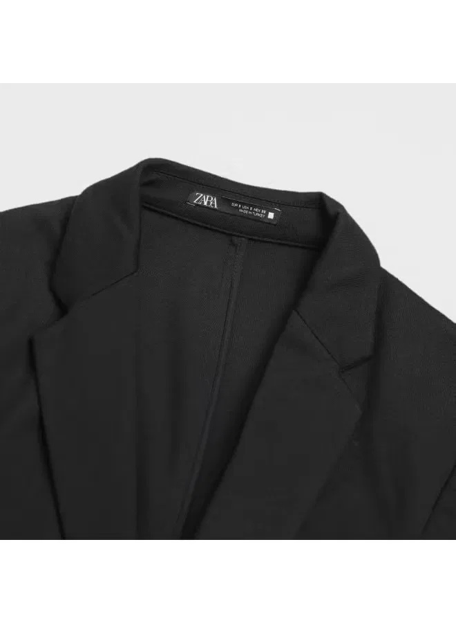 Пиджак деловой минималистичный Zara, черный — фото 4