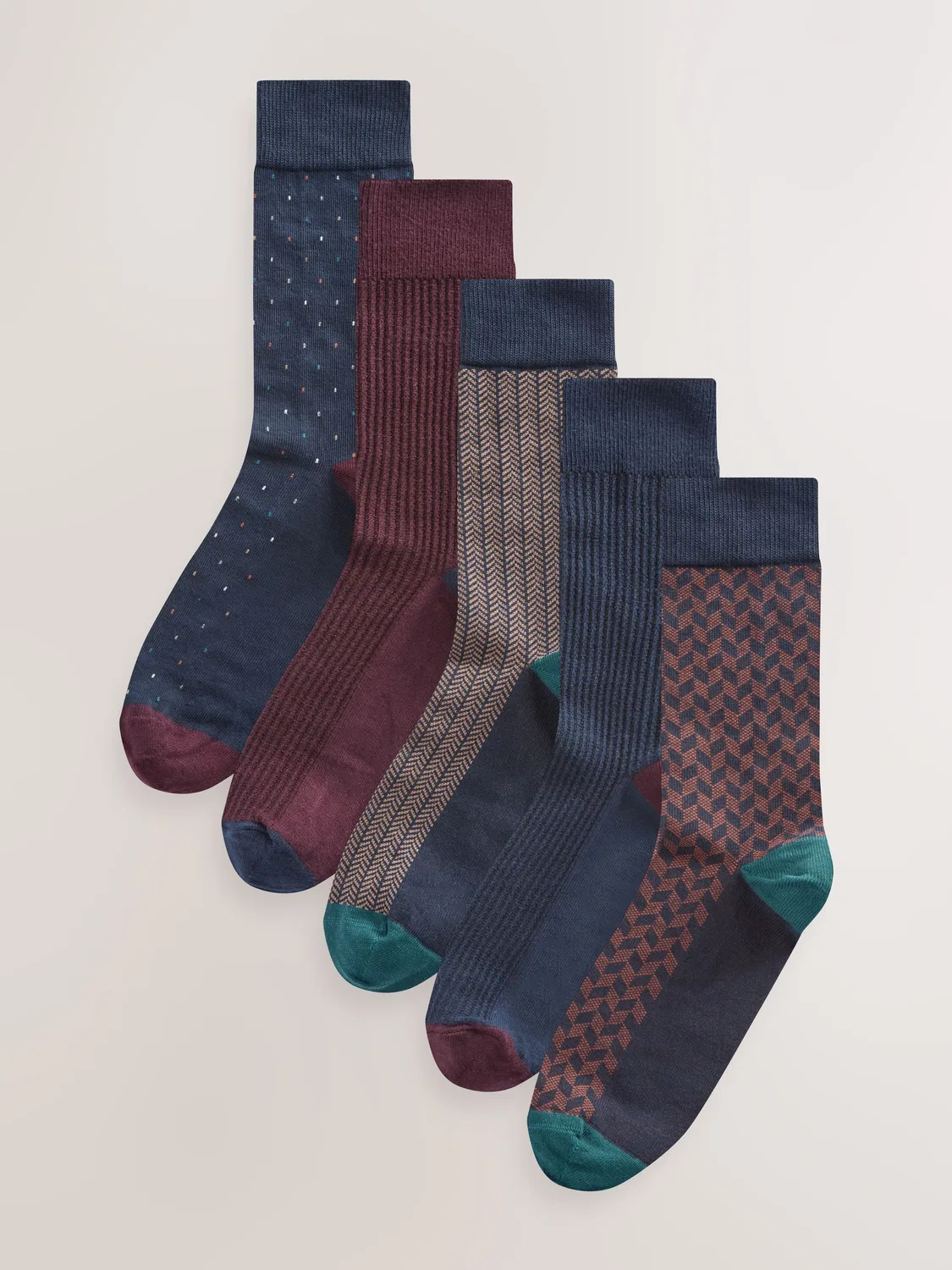 Носки 5 пар Neutral/Navy Pattern Next, нейтральный/темно-синий