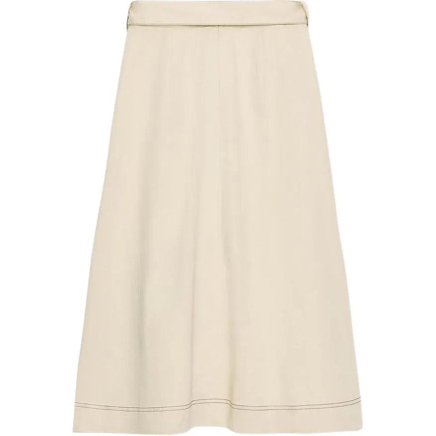 Женская длинная юбка свободного кроя Beige ZARA, Бежевый — фото 3