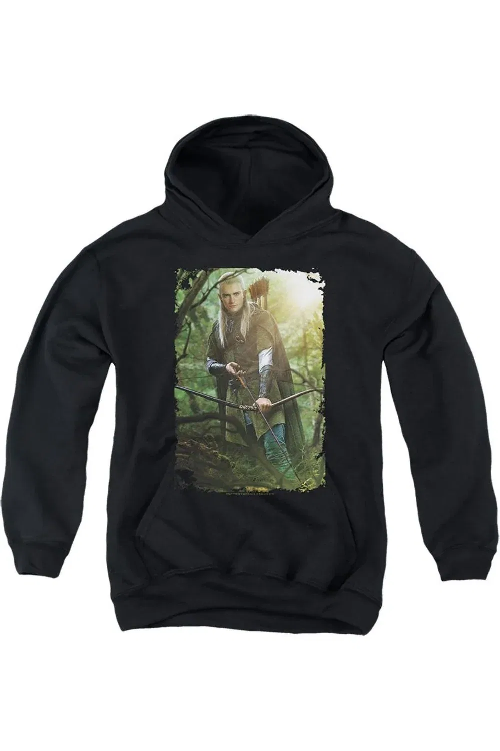 Детское худи с капюшоном Lord Of The Rings Legolas Gildan, черный