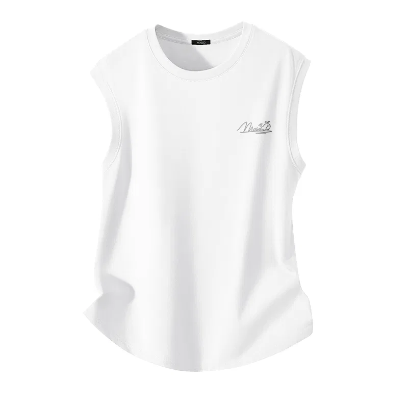 Детский топ-майка без рукавов MINISO, [40° Refreshing]White (Mb Blue Gray Whale Chest Logo)