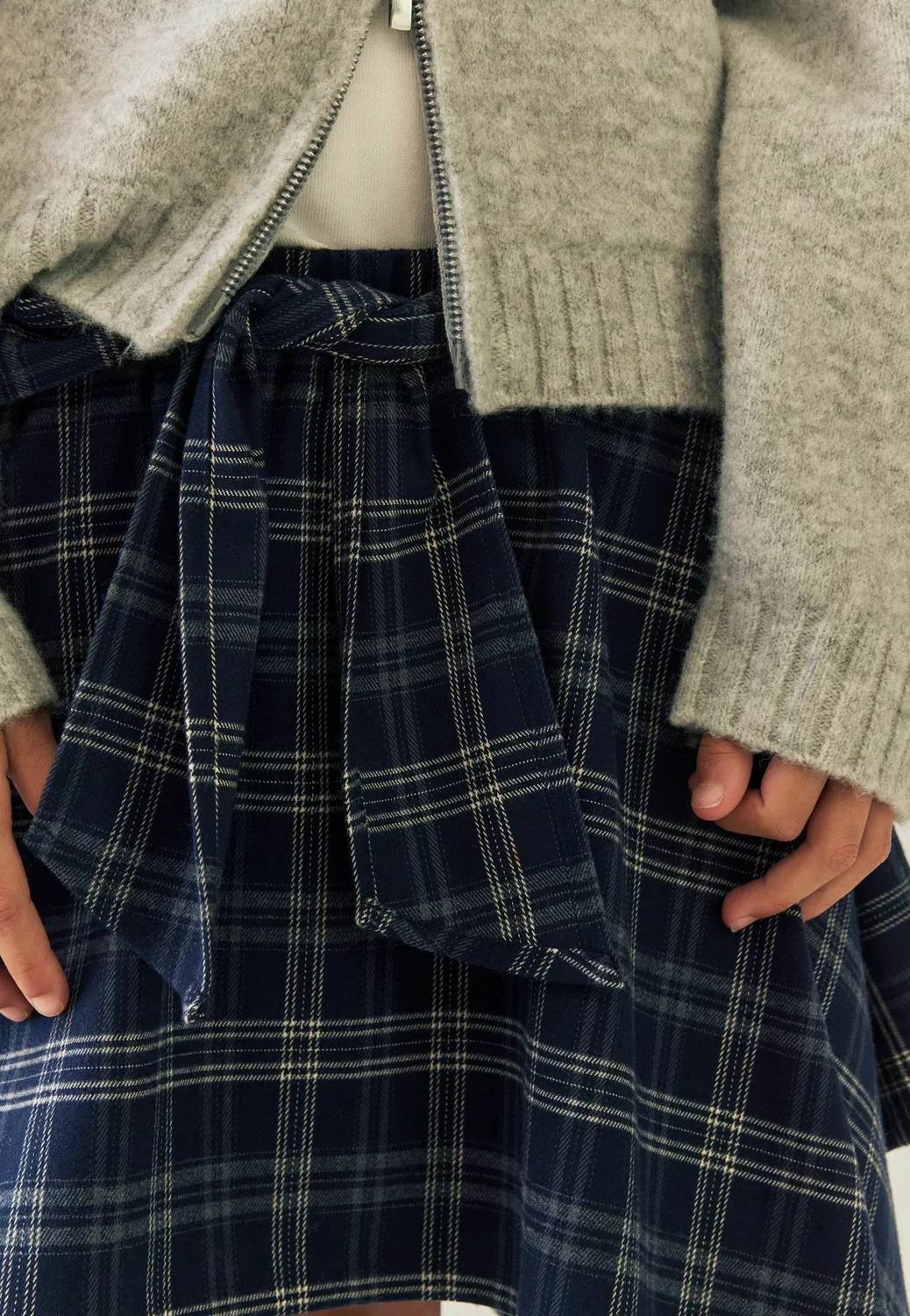 Юбка-Пуллон с подолом Hanky - юбка-трапеция Next, Navy Check — фото 2