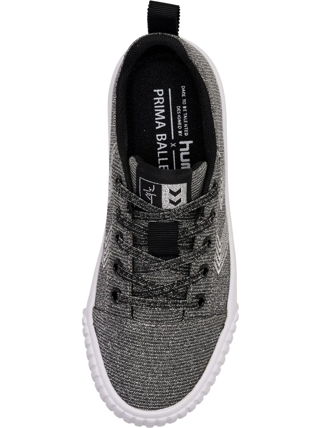Детские кроссовки с блестящим верхом Base Court Glitter Jr Hummel, Schwarz — фото 4
