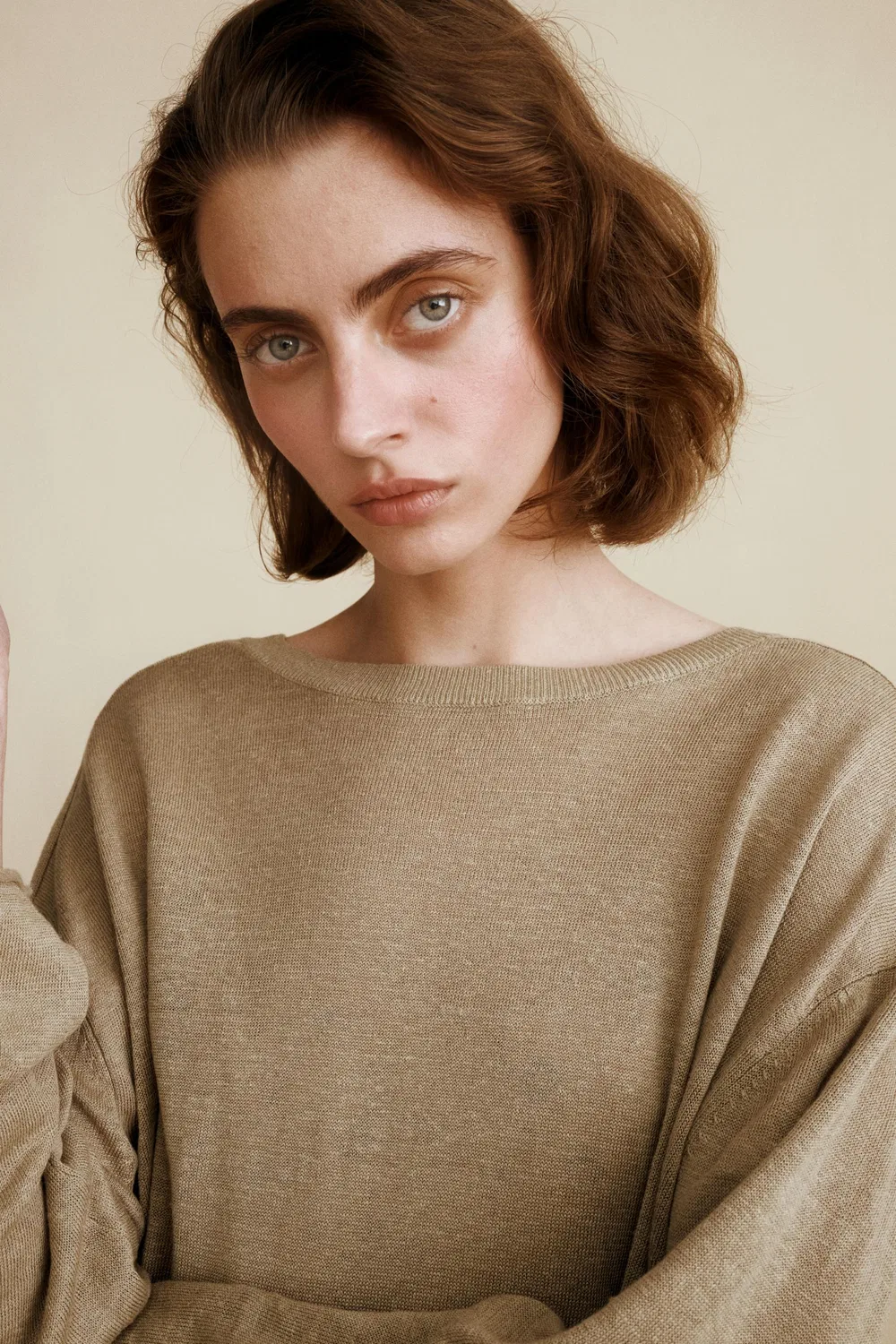 Джемпер из 100% льна, созданный в сотрудничестве Caramel London и Zara., Khaki — фото 3