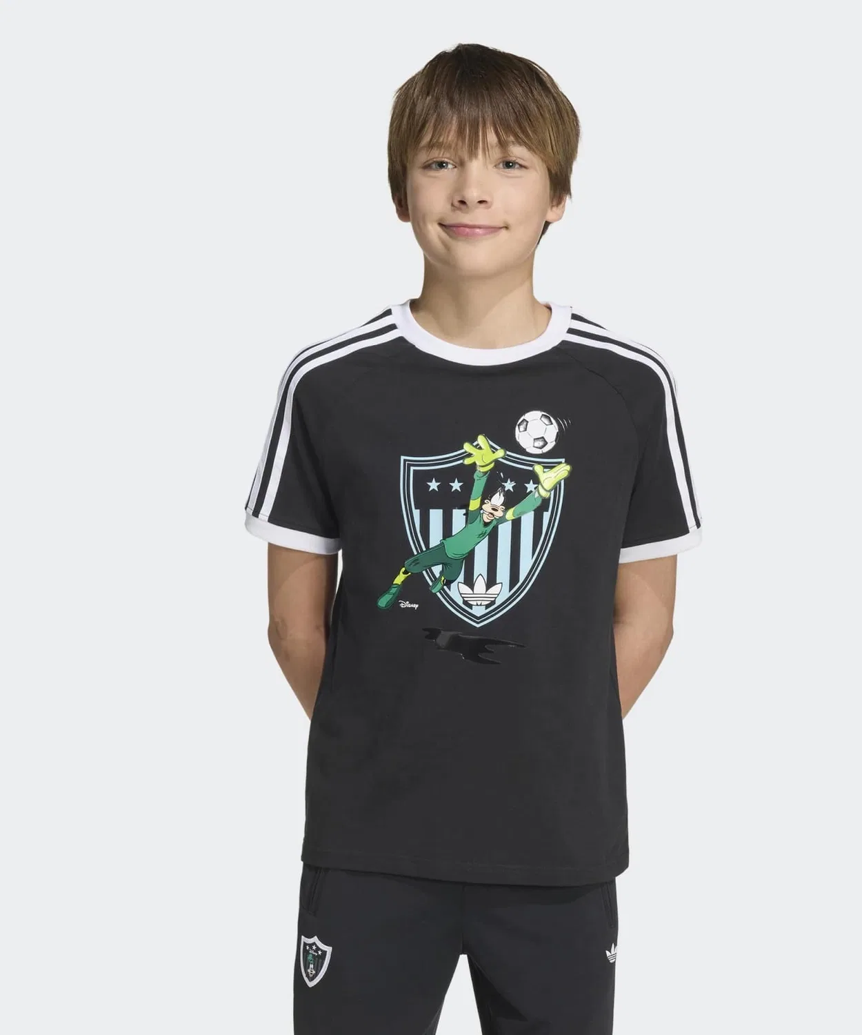 Детская футболка свободного кроя с принтом Disney Adidas Originals, Black — фото 3