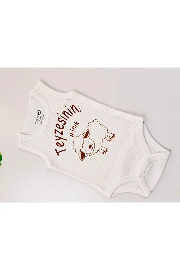 Детское боди для новорожденных хлопковое Aunt's Little Lamb Efu Baby, White — фото 4