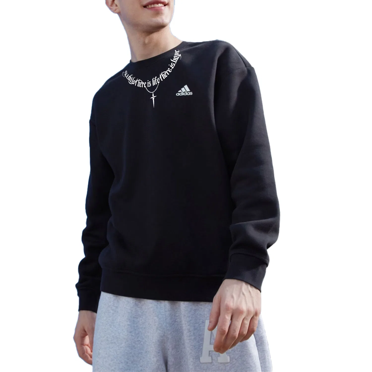 Свитшот с круглым вырезом Adidas, Black — фото 4