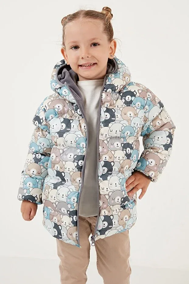 Детский пуховик для девочек с капюшоном Lela, Beige