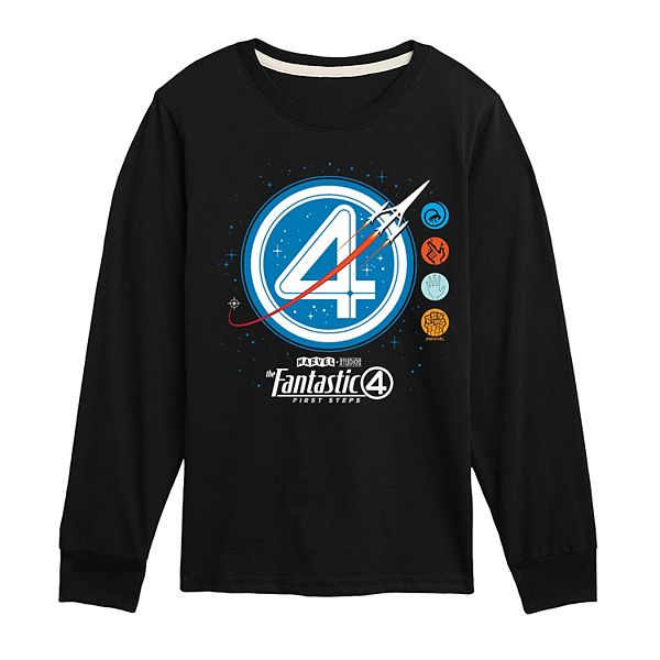 

Футболка с длинным рукавом Boys 8-20 The Fantastic Four: First Steps Space Logo Marvel, Black
