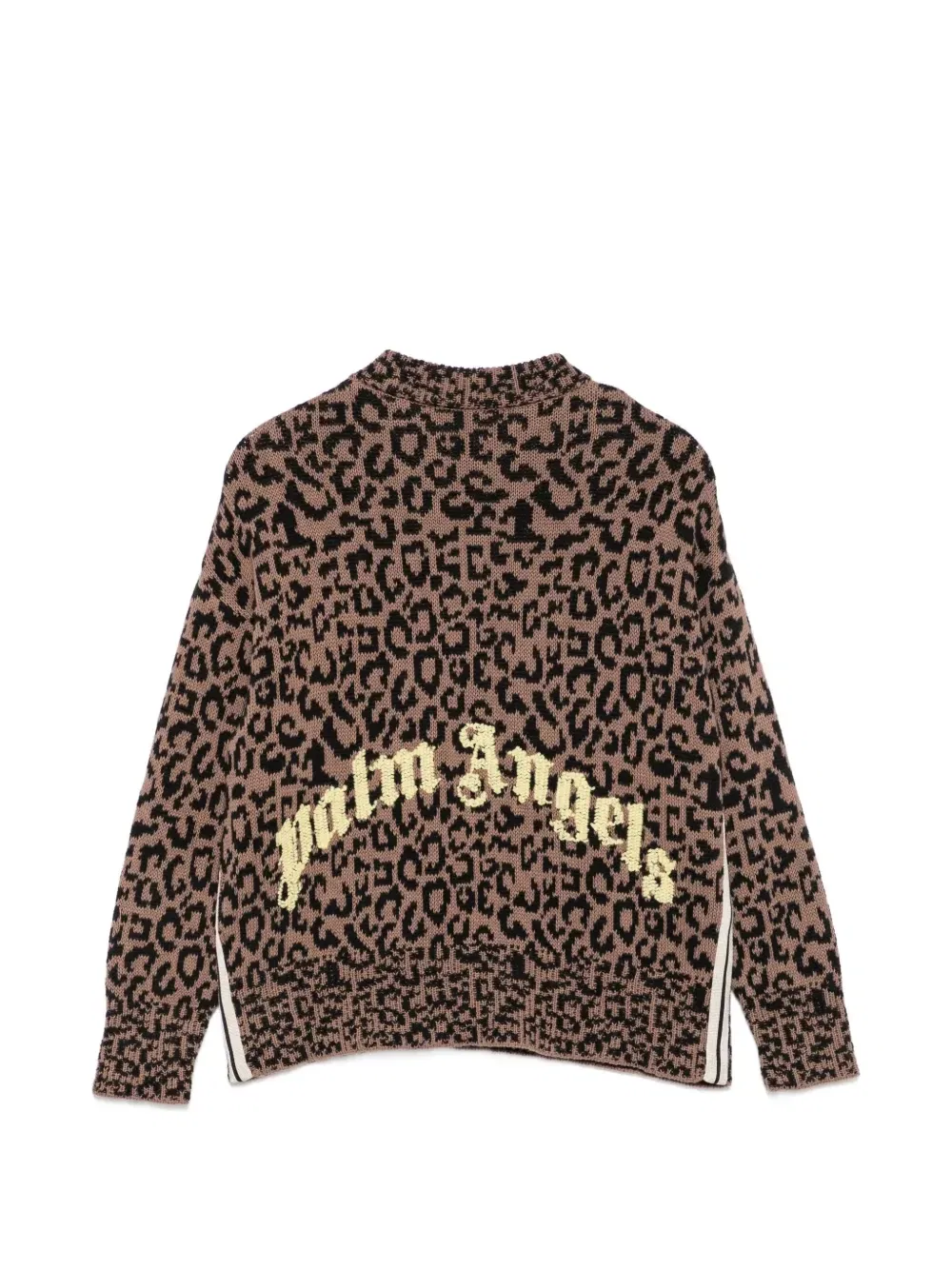 Свитер с леопардовым узором Palm Angels Kids, коричневый — фото 2