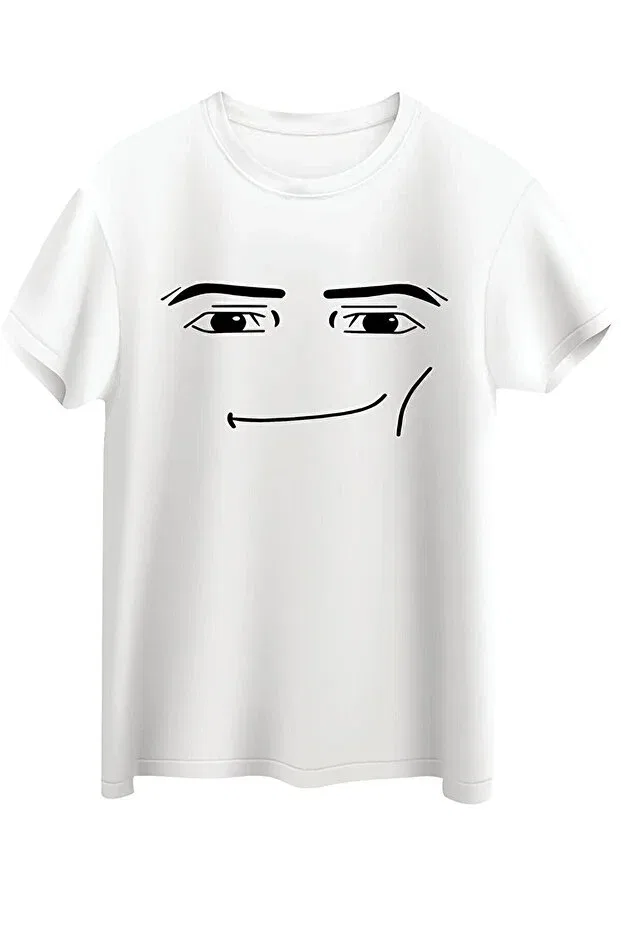Детская хлопковое футболка для девочек с принтом Face Man Printed Premium Regular T-Shirt Gencerco, White