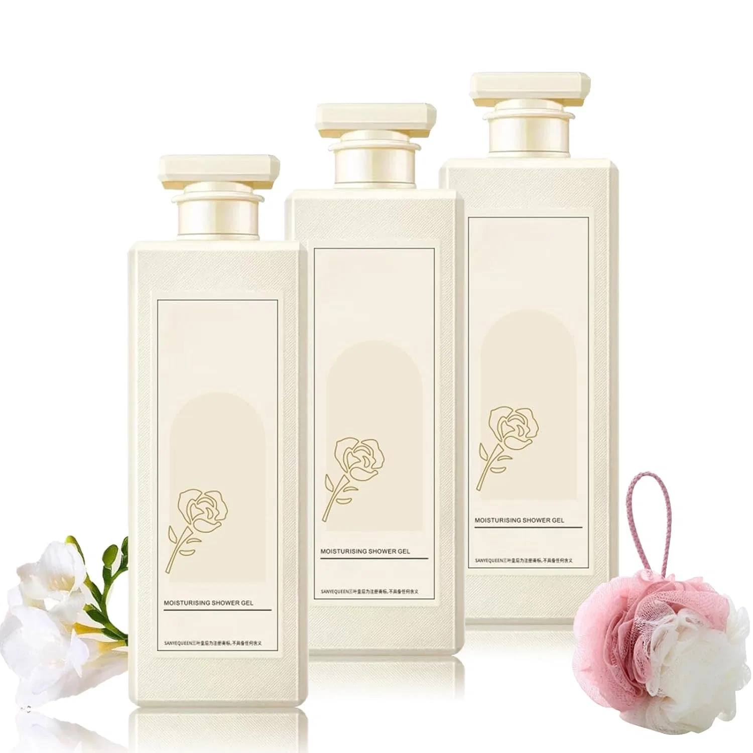 Гель для душа ароматизированный, Urose, 3 шт по 800 мл, Rose Generisch