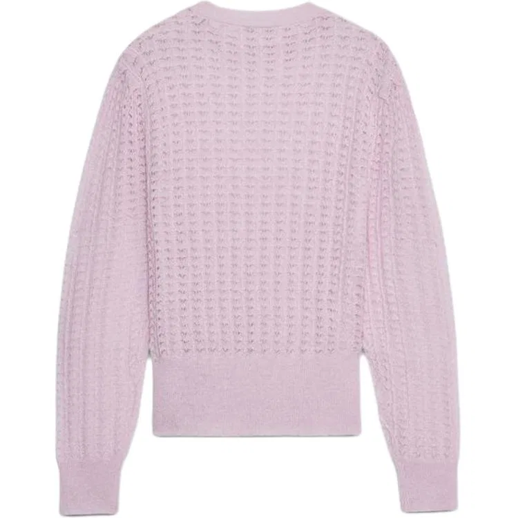 Женский свитер с круглым вырезом Pink ZARA, Pink — фото 3