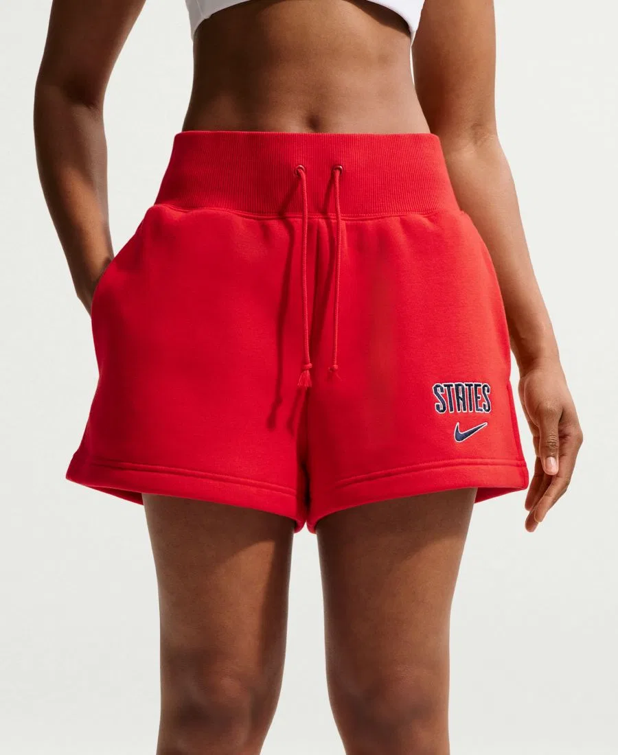 Шорты Nike USMNT Soccer Phoenix High-Waisted, University Red — фото 4