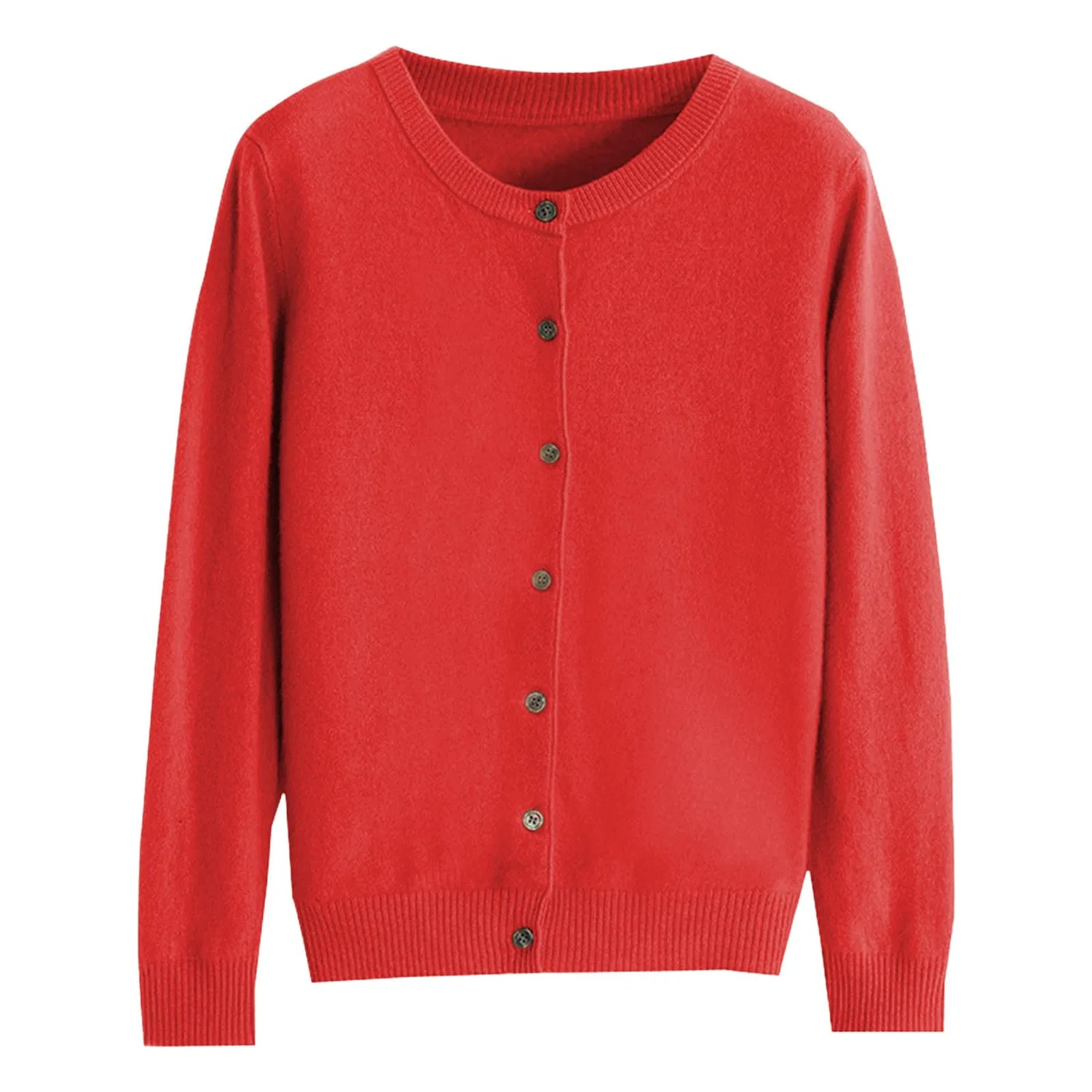 Женский кардиган с длинным рукавом и меховой отделкой, Ab-red