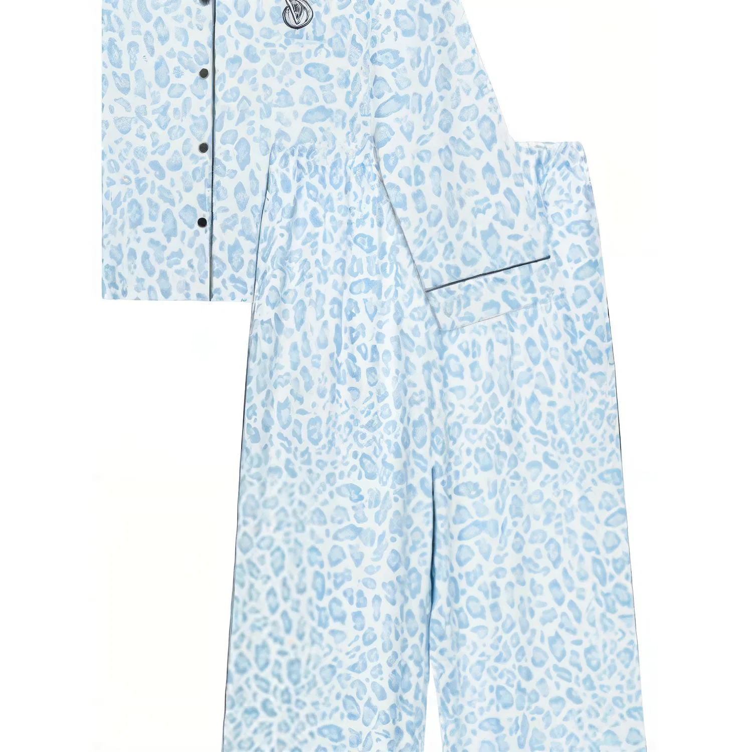 Женский комплект пижамы с леопардовым принтом Victoria's Secret, Blue Leopard Print — фото 4