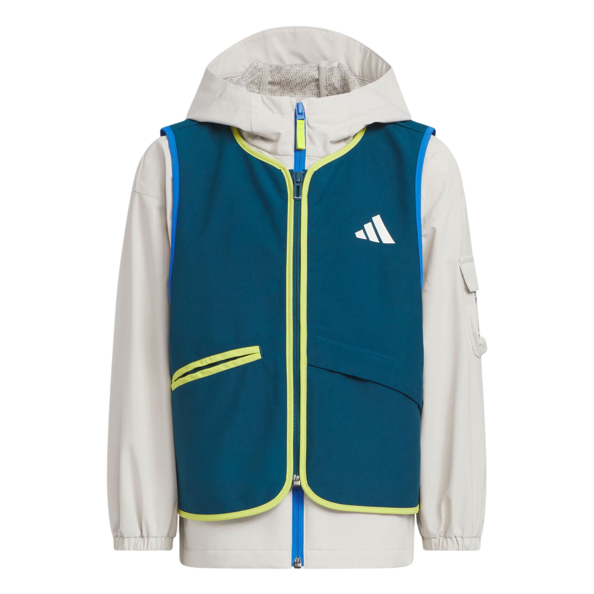 Куртка Спортивная 2-предметный набор Детский Adidas, зеленый/коричневый — фото 3