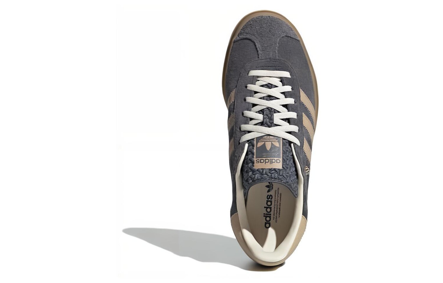 Женские кроссовки для скейтбординга adidas originals Gazelle, Серый/Коричневый — фото 3