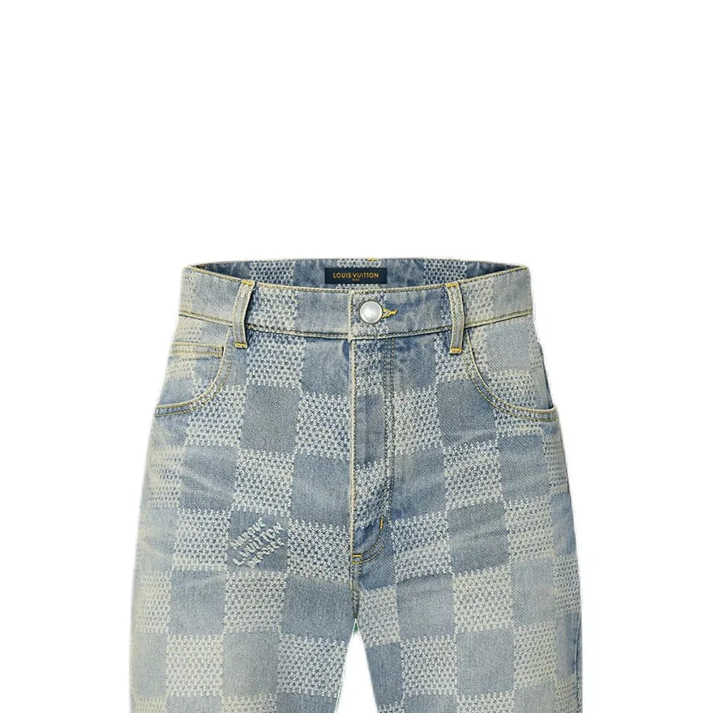 Джинсы клеш Damier Denim 3D LOUIS VUITTON синие — фото 4