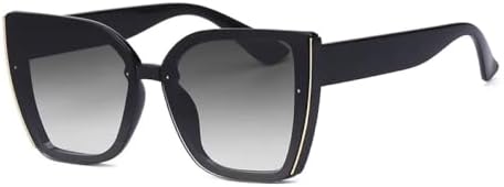 

Большие солнцезащитные очки «кошачий глаз» для женщин, модные солнцезащитные очки в крупной квадратной оправе для мужчин, ретро-стиль, очки «кошачий глаз» MTZJH, Black Gray