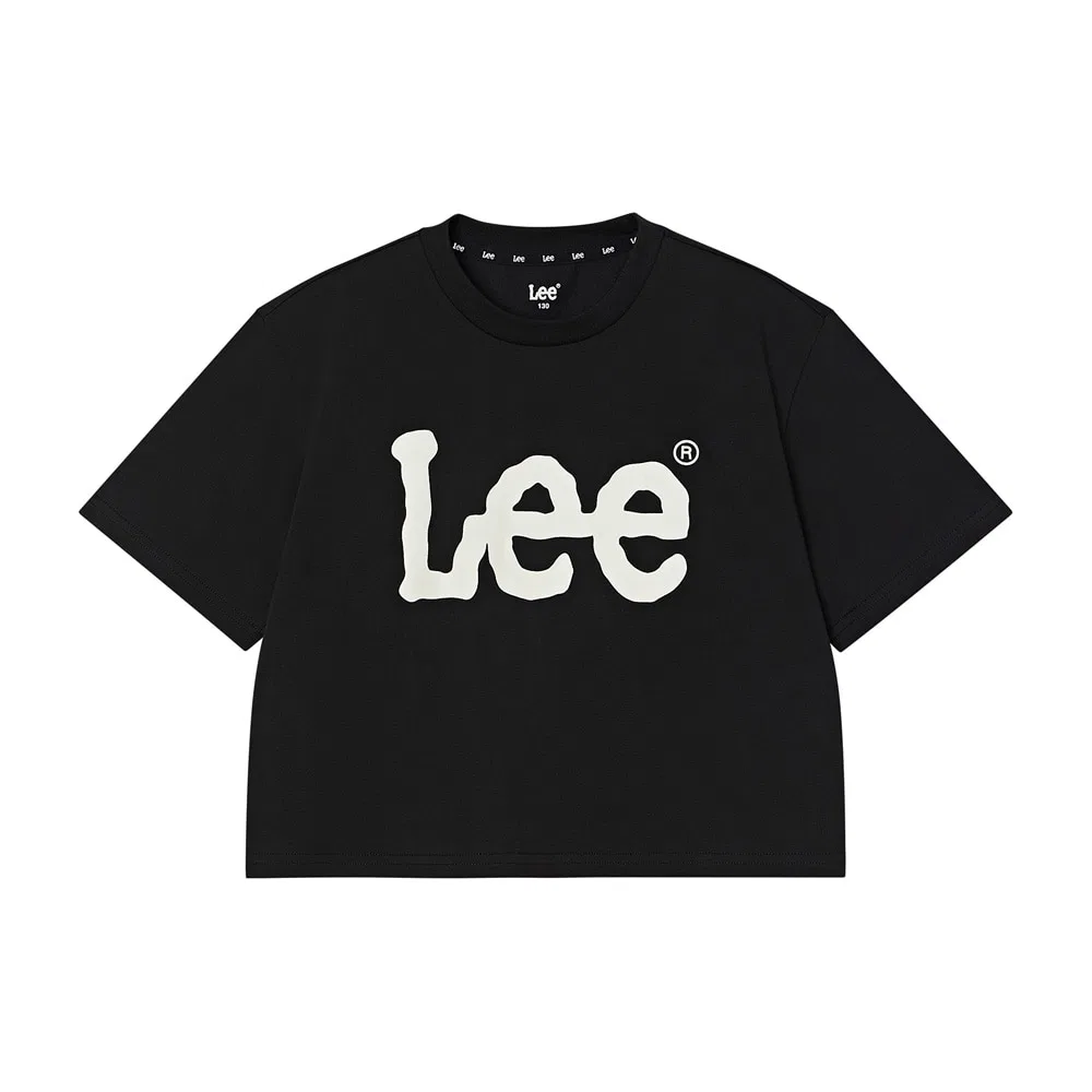 Детская укороченная футболка Essential Big Twitch, чёрная, от Lee Kids