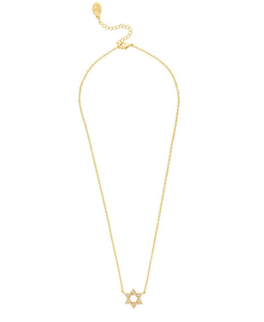 

Кулон в виде звезды Давида, инкрустированный кубическим цирконием Rivka Friedman, Gold with clear cz