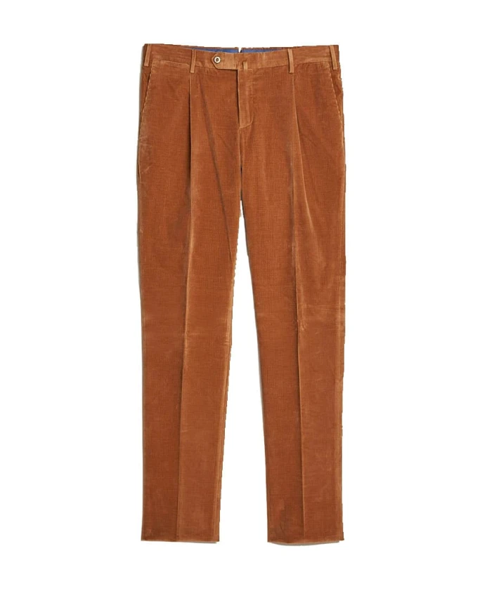 

Вельветовые брюки зауженного кроя - коньячный цвет Pt01, коричневый