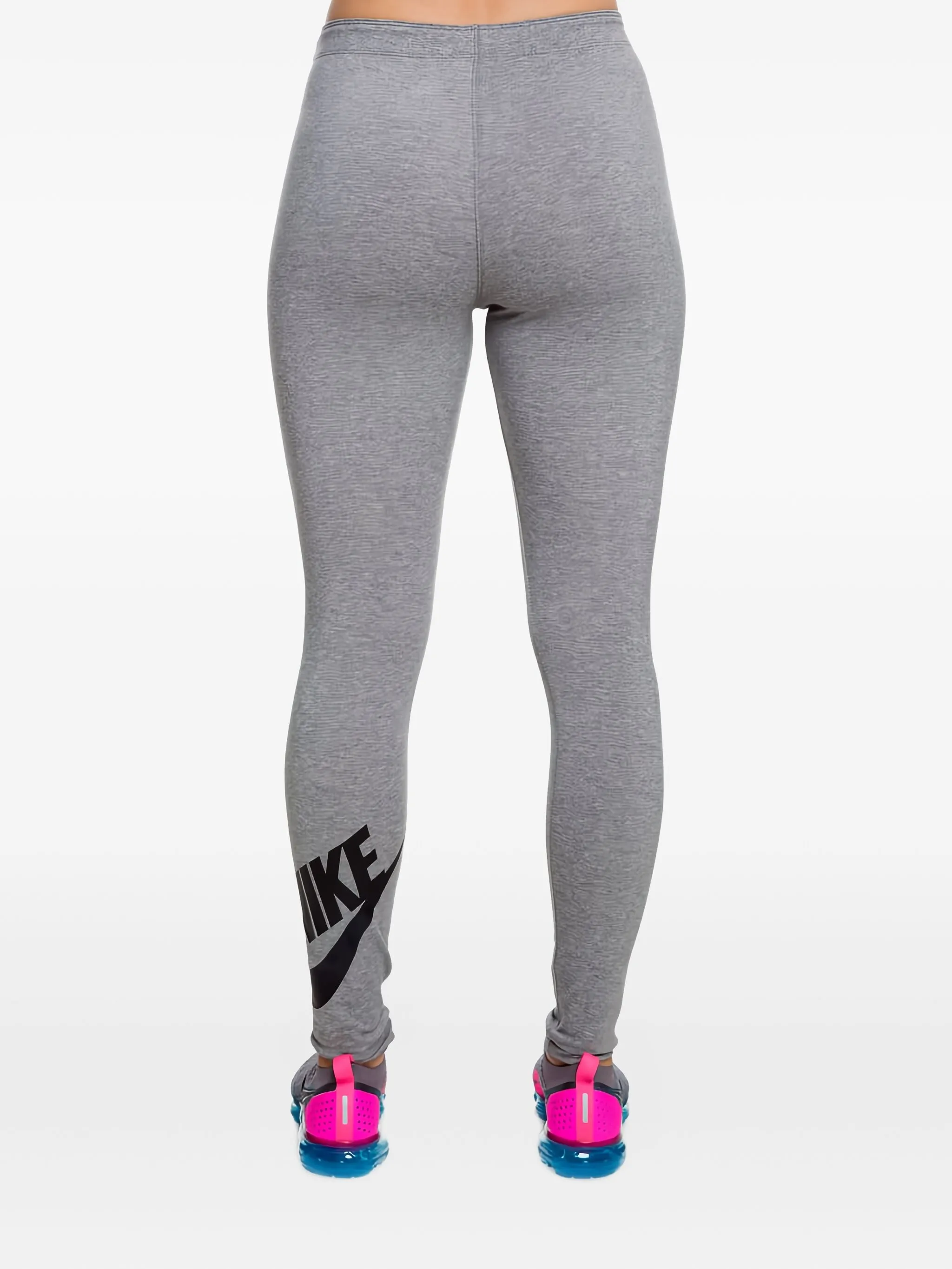 Легинсы с завышенной талией и логотипом Nike, серый — фото 2