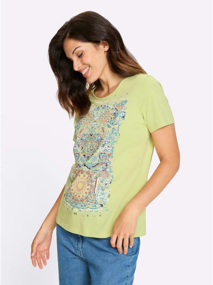 

Рубашка с короткими рукавами с принтом фисташкового и джинсового цветов Sieh an!