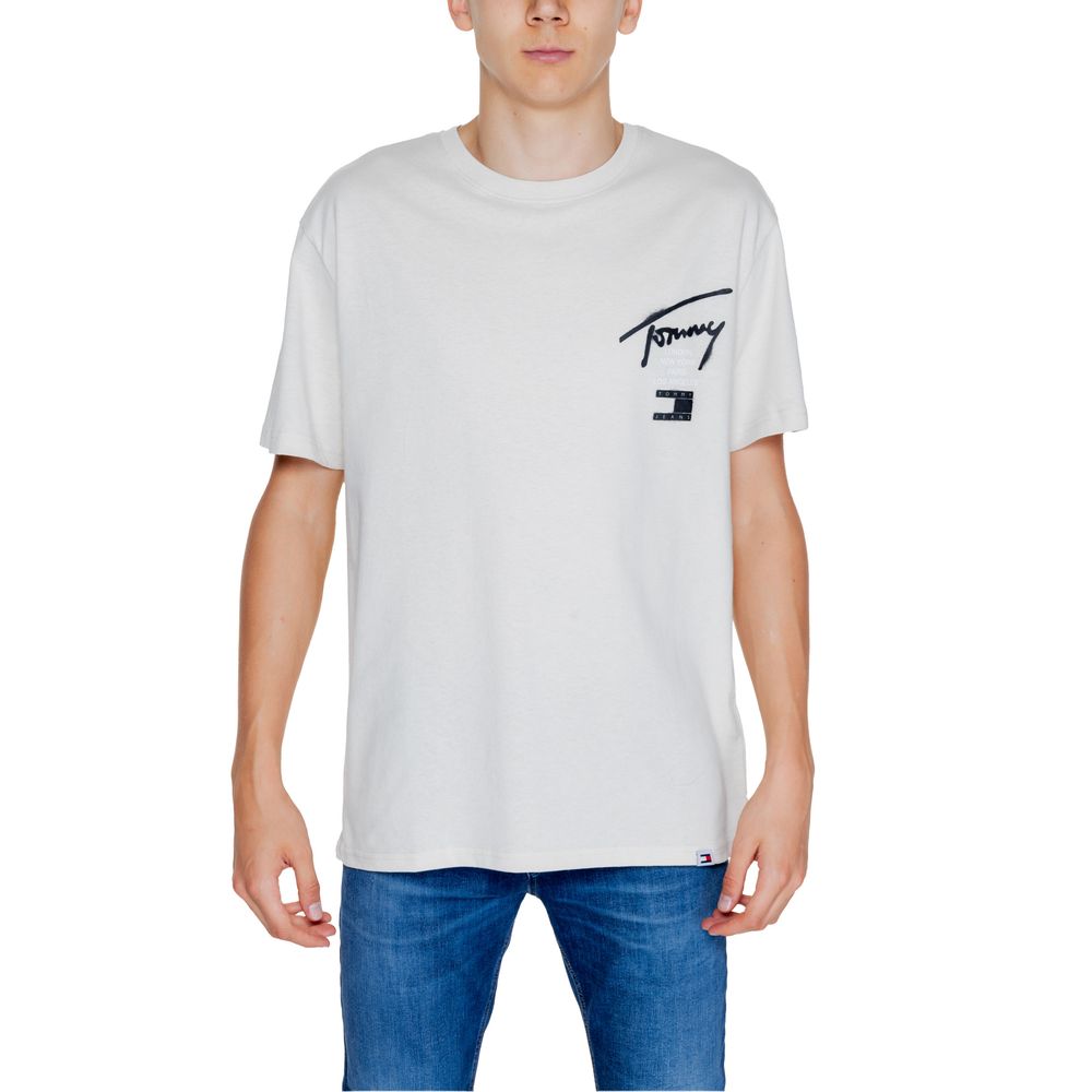 

Бежевая хлопковая футболка Rigenerato Tommy Jeans