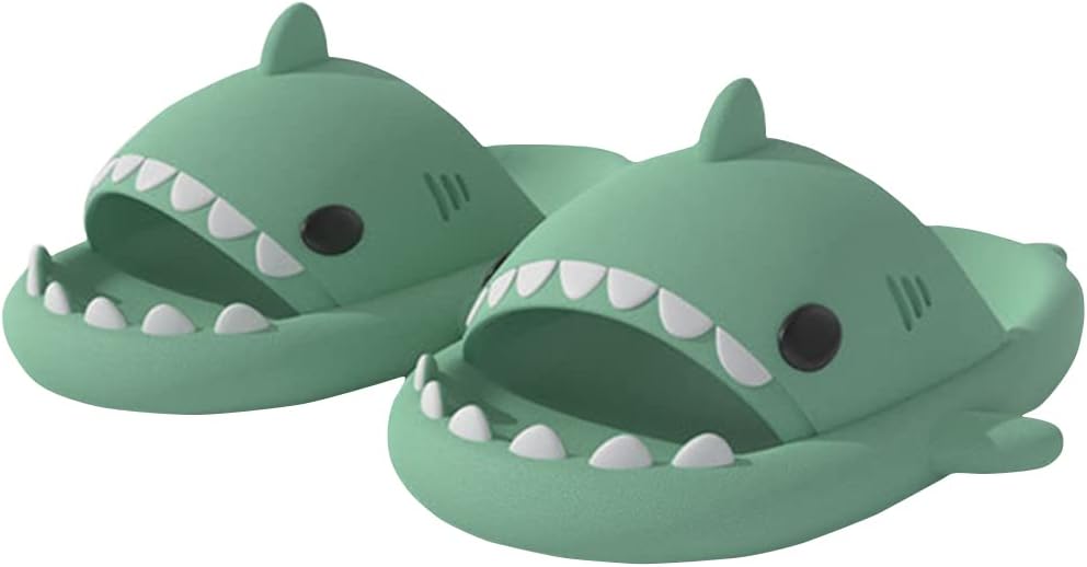 

Унисекс шлепанцы Cydmoty EVA с открытым носком в виде акулы, милые шлепанцы для женщин и мужчин, летние с легкой подошвой, повседневные пляжные сандалии, светло-зеленый