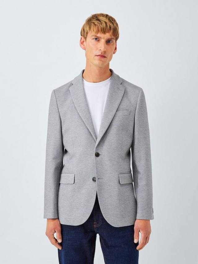 

Однобортный блейзер из хлопковой смесовой ткани John Lewis, Grey