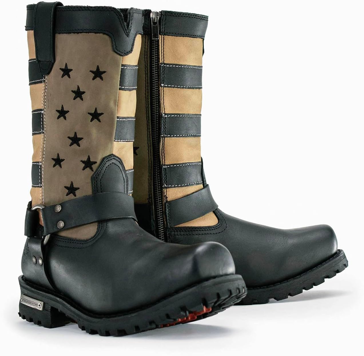 

Мужские байкерские ботинки Milwaukee Leather Stars and Stripes, черные с коричневым MBM9045-10 ‎Milwaukee Leather