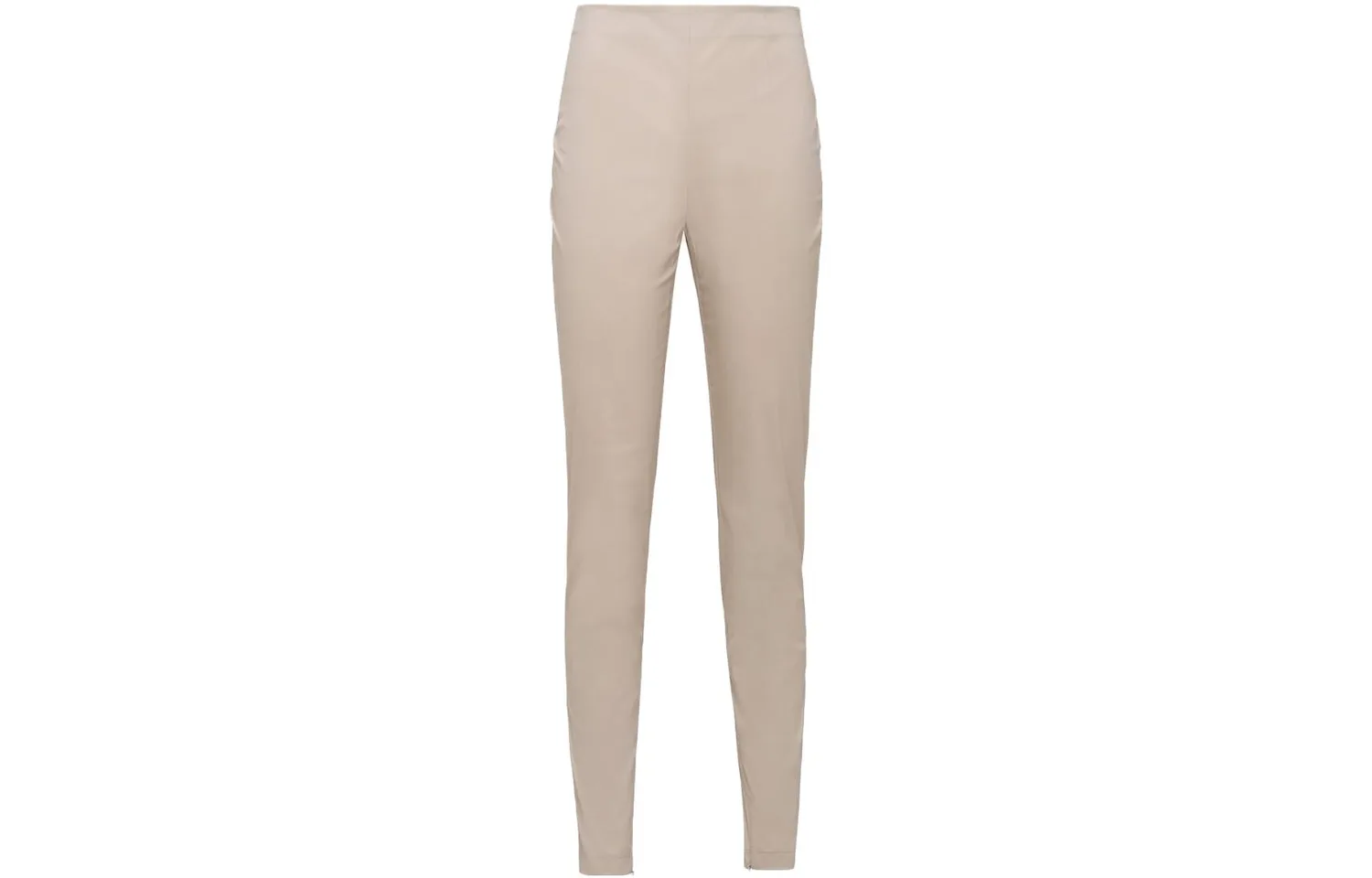 Брюки с высокой талией и зауженным кроем PRADA, Limestone
