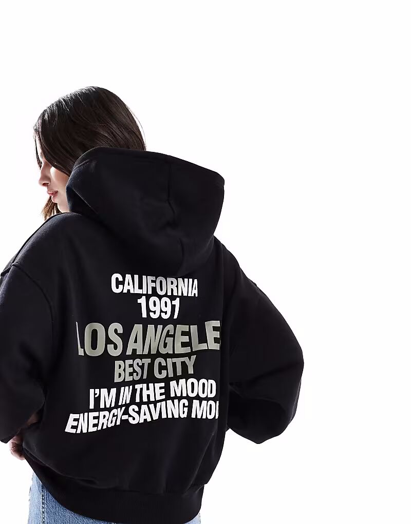 

Толстовка Pull&Bear LA черного цвета