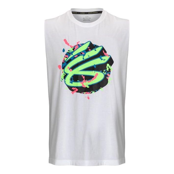 

Спортивный топ Under Armour Curry Graphic Tank Top 'White Multi' 1377307-100, белый