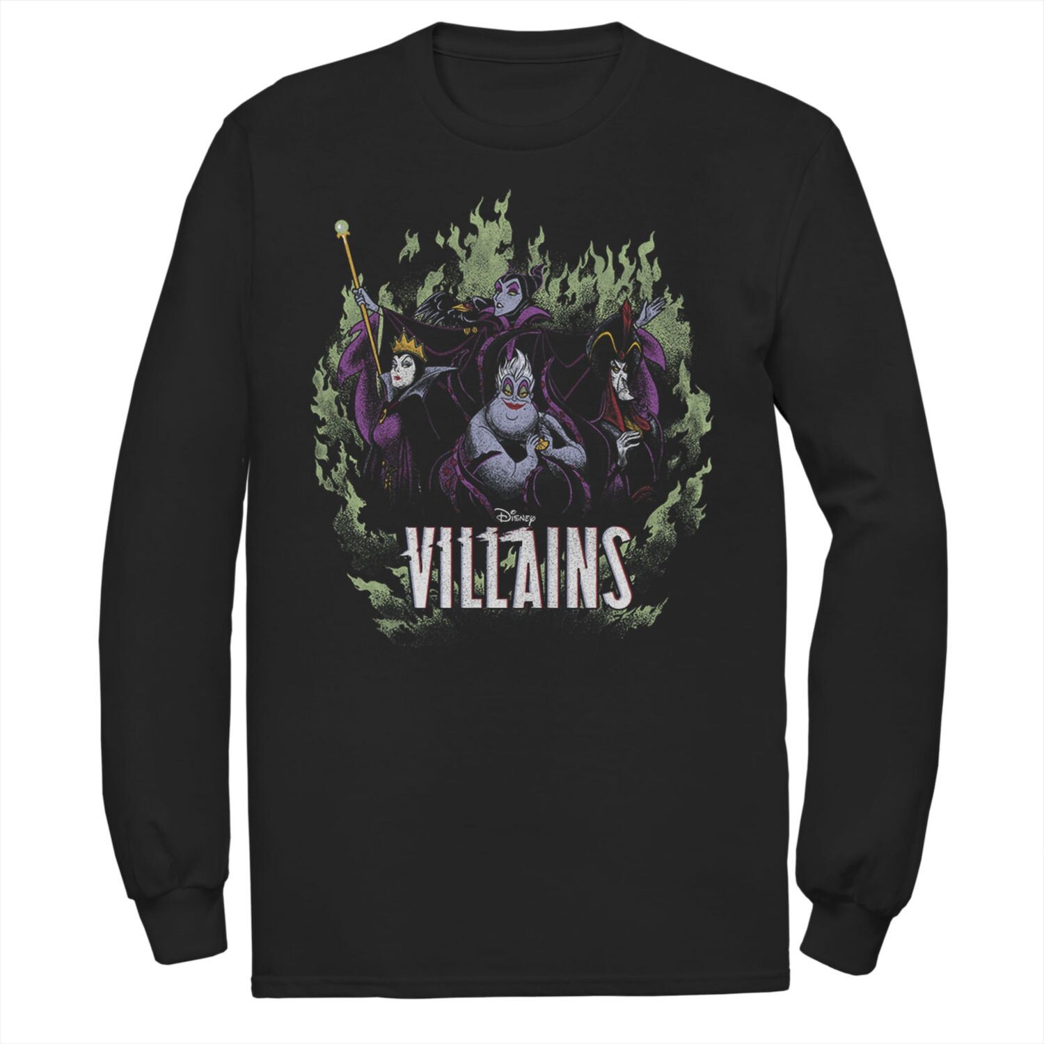 

Мужская футболка с длинными рукавами Disney Villains Green Flame Group Shot