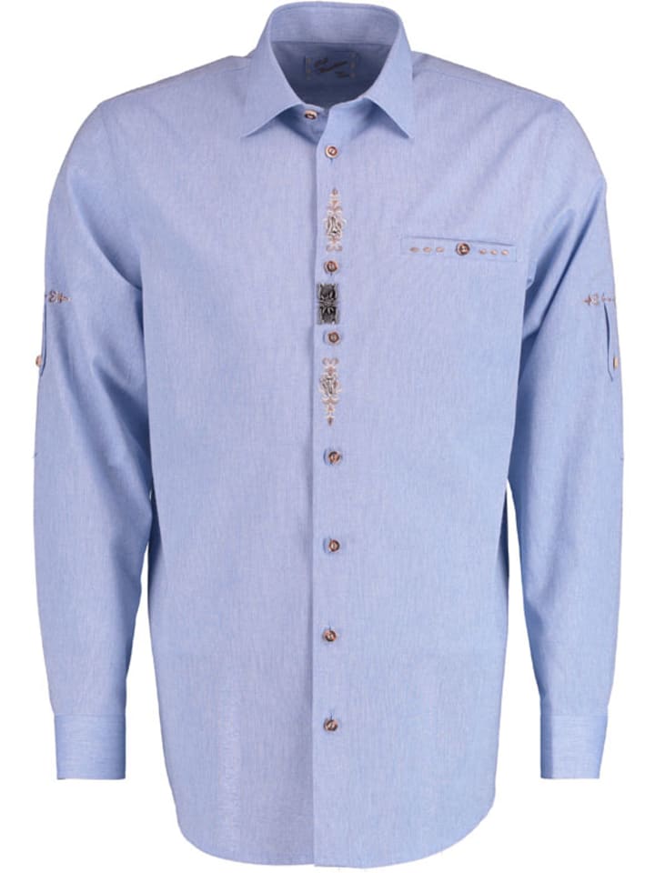 

Традиционная рубашка Rimeda средне-синего цвета OS-Trachten