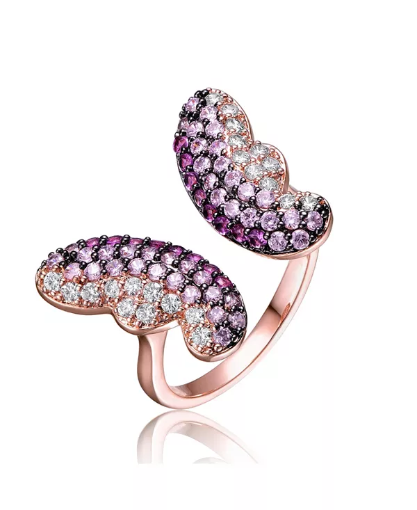 

Кольцо с бабочкой из разноцветного кубического циркония Ra 18 карат, покрытого черным золотом Rachel Glauber, purple