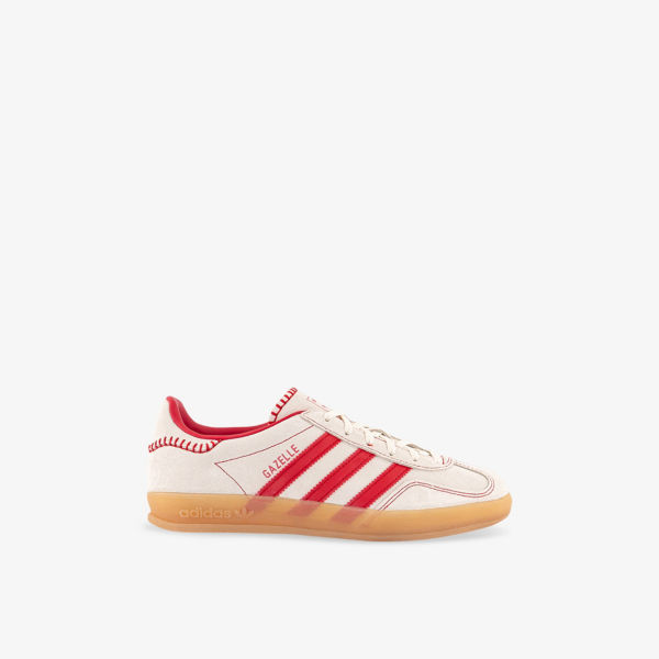 Кроссовки кожаные Adidas Gazelle Indoor, кремовый / красный