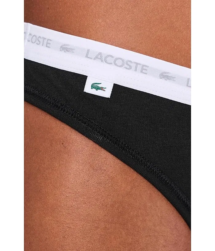Трусы стринги Lacoste 3-пак, Black — фото 4